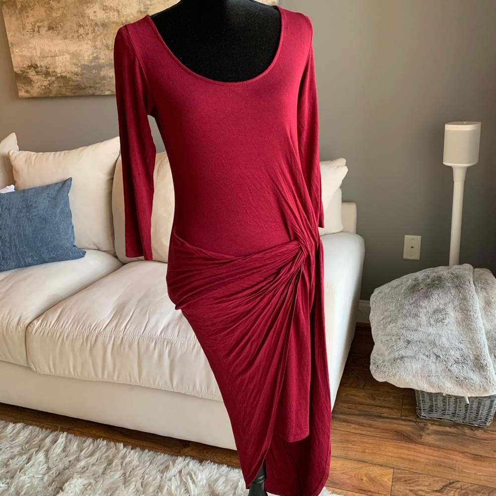 Dark Red asymmetrical dress size small